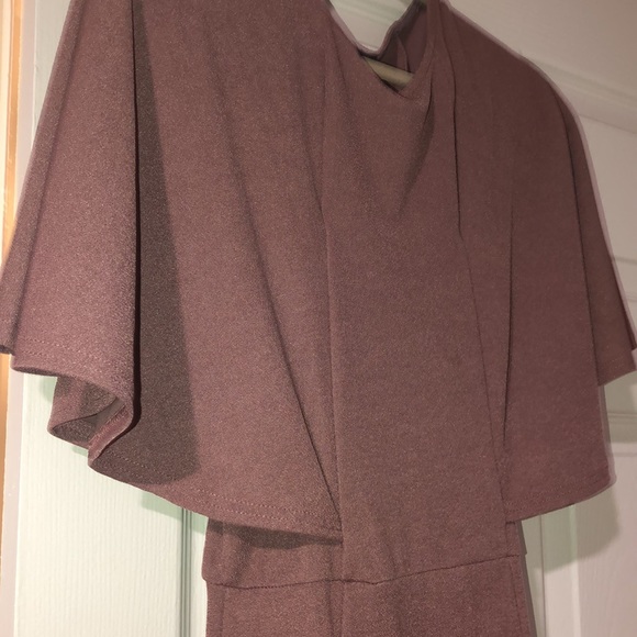 Mauve Mini Dress with Ruffle - Picture 4 of 5